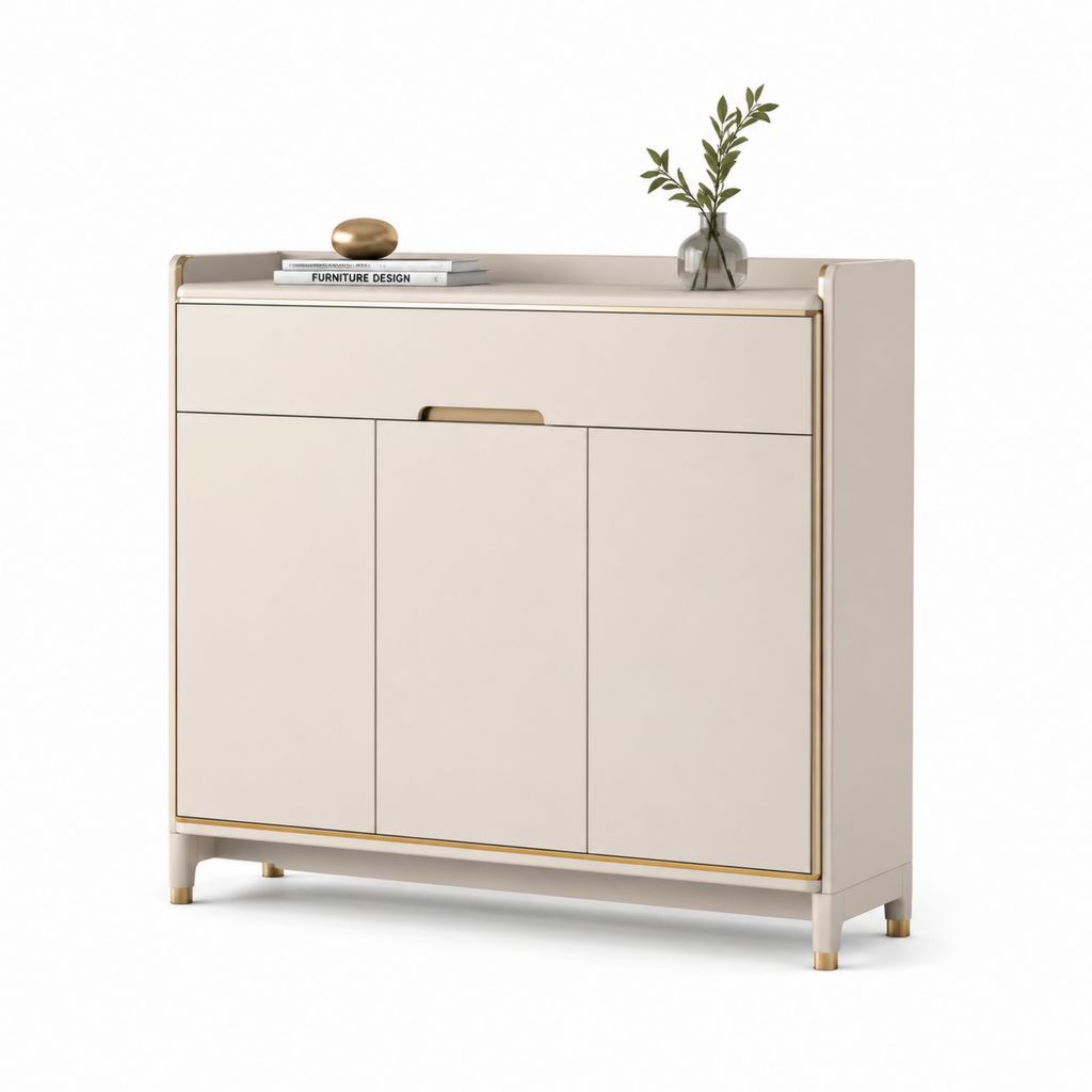 Scarpiera a 3 ante beige in pannelli MDF rettangolare 100 x 35 x 100 cm